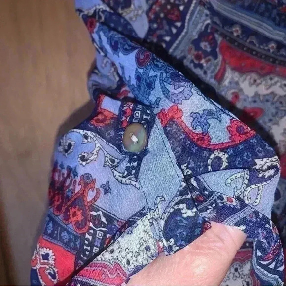 CB Established 1962 Blouse Tunic Top 1X Womans Plus Blue Short Sleeves - Picture 4 of 12